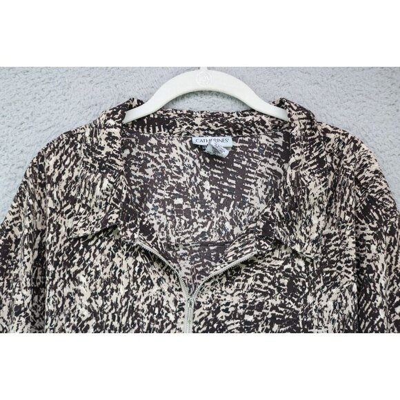 Catherines 1/4 Zip 3/4 Sleeve Tunic Top-Size 4X(30-32W)-Pockets-Silky - Picture 7 of 11